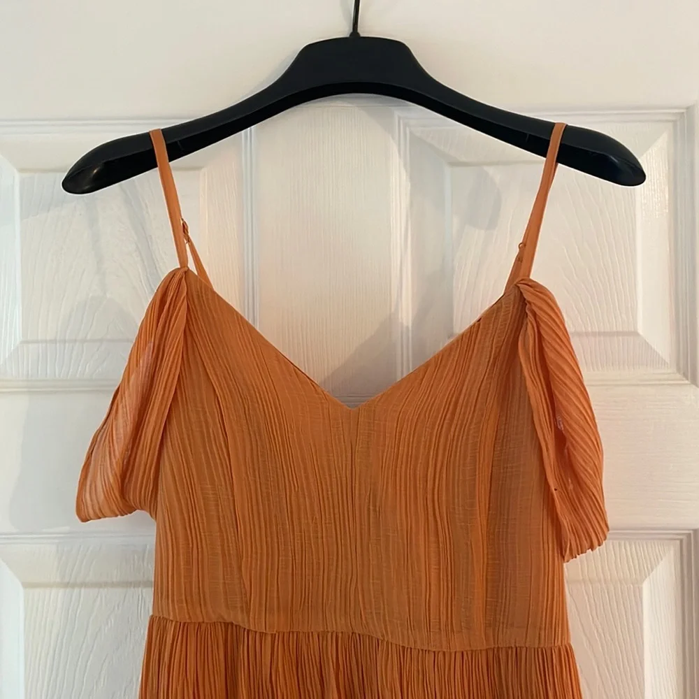 NEW Express Golden Maxi Dress w/ Pockets - Picture 1 of 5